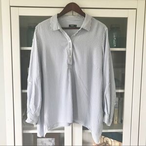 Classic Striped Tunic Button Up